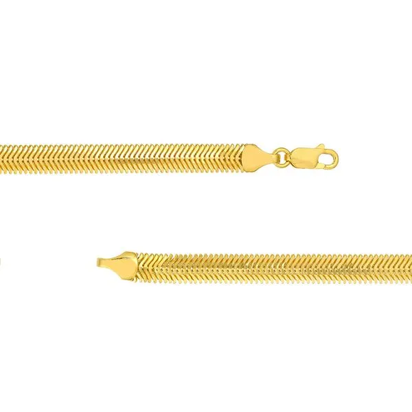 14 Yellow Gold Diamond Cut Snake Link Bracelet Image 4 Arezzo Jewelers Elmwood Park, IL