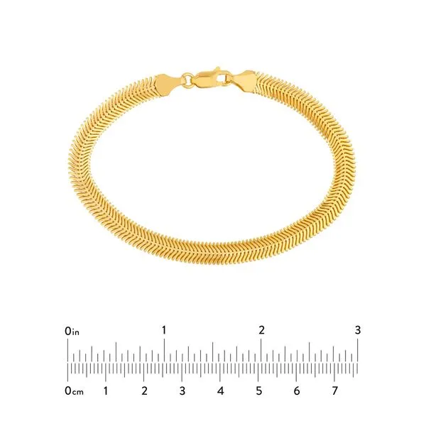 14 Yellow Gold Diamond Cut Snake Link Bracelet Image 5 Arezzo Jewelers Elmwood Park, IL