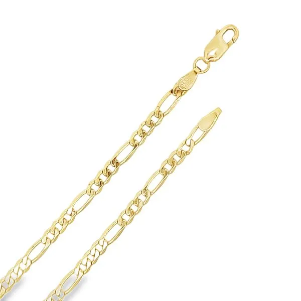 14K Yellow Gold 3mm Figaro Link Bracelet Image 2 Arezzo Jewelers Elmwood Park, IL