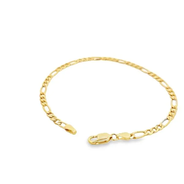 14K Yellow Gold 3mm Figaro Link Bracelet Image 4 Arezzo Jewelers Elmwood Park, IL