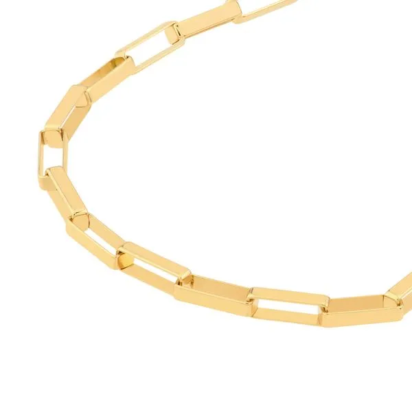 14k Yellow Gold 2mm Fancy Long Box Link Bracelet Image 2 Arezzo Jewelers Elmwood Park, IL