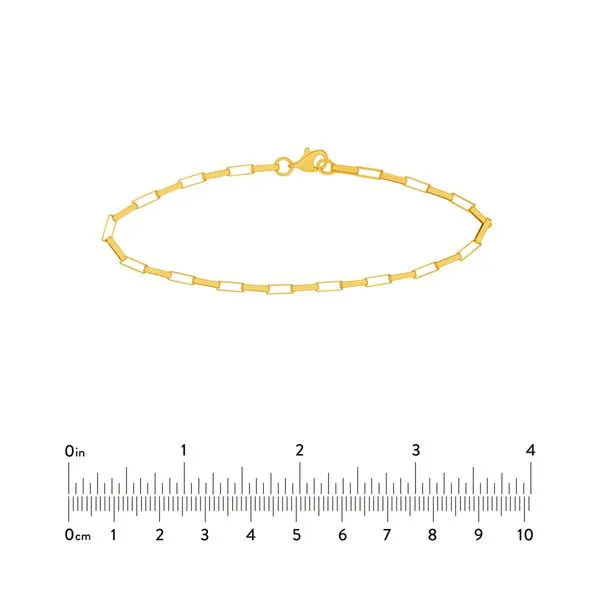 14k Yellow Gold 2mm Fancy Long Box Link Bracelet Image 4 Arezzo Jewelers Elmwood Park, IL