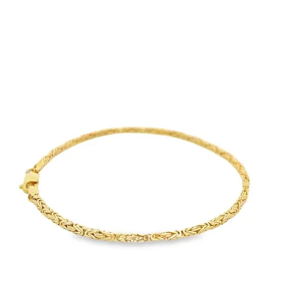 14K Yellow Gold 2mm Byzantine Link Bracelet Image 4 Arezzo Jewelers Elmwood Park, IL