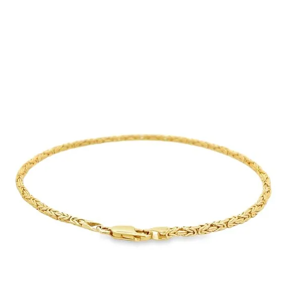 14K Yellow Gold 2mm Byzantine Link Bracelet Image 5 Arezzo Jewelers Elmwood Park, IL