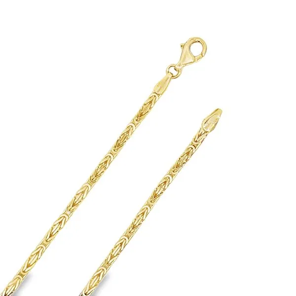 14K Yellow Gold 2mm Byzantine Link Bracelet - 7.5