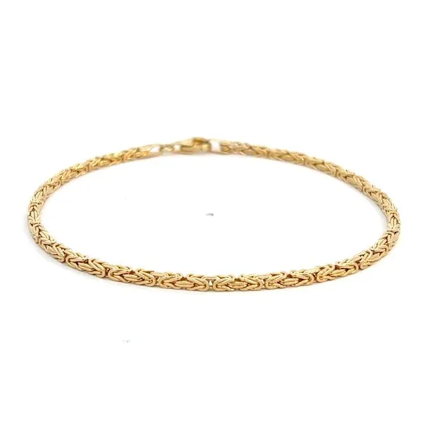 14K Yellow Gold 2mm Byzantine Link Bracelet - 7.5
