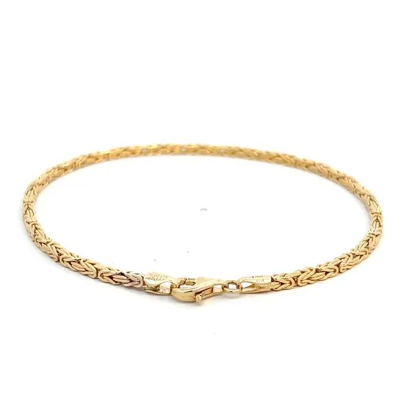 14K Yellow Gold 2mm Byzantine Link Bracelet - 7.5