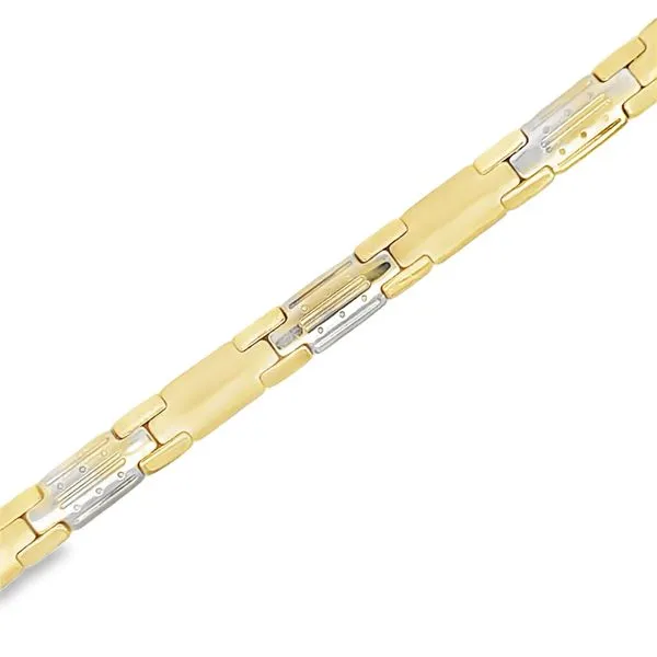 14K Two Tone Gold Italian Link Bracelet Arezzo Jewelers Elmwood Park, IL