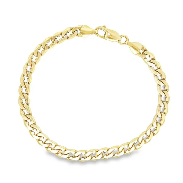 14K Yellow Gold 5.6mm Fancy Cuban Link Bracelet Image 2 Arezzo Jewelers Elmwood Park, IL