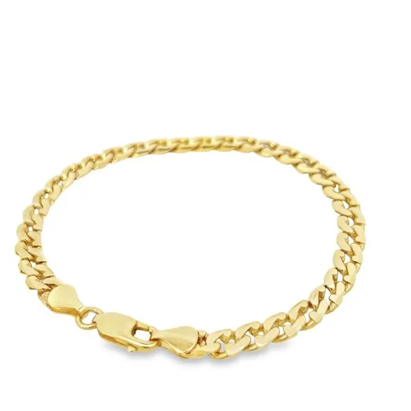 14K Yellow Gold 5.6mm Fancy Cuban Link Bracelet Image 4 Arezzo Jewelers Elmwood Park, IL