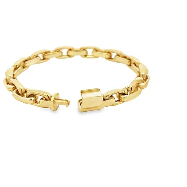 14K Yellow Gold 7mm Hermes Link Bracelet Image 2 Arezzo Jewelers Elmwood Park, IL