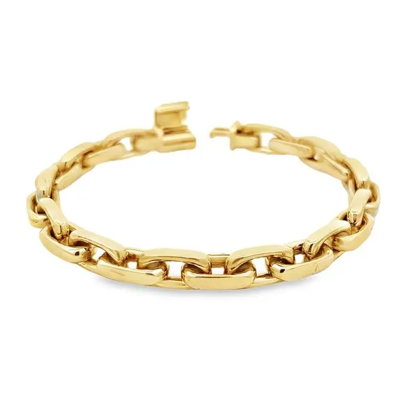 14K Yellow Gold 7mm Hermes Link Bracelet Image 4 Arezzo Jewelers Elmwood Park, IL