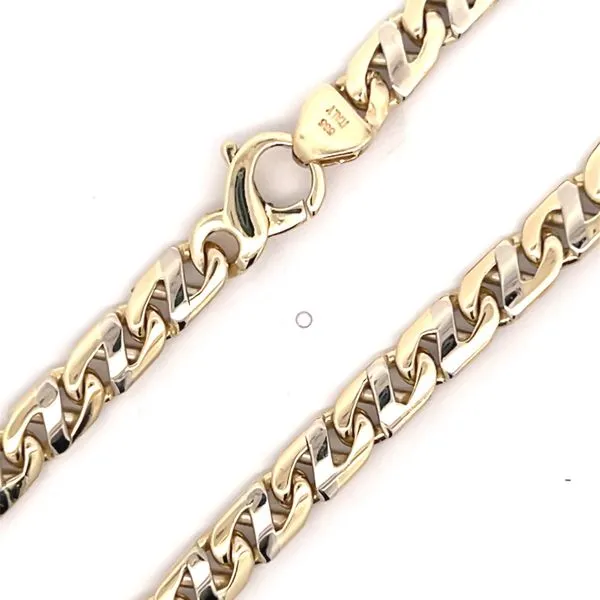14K Two Tone Gold Fancy Italian Link Bracelet Image 2 Arezzo Jewelers Elmwood Park, IL