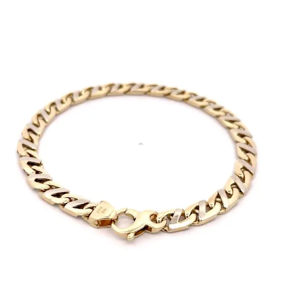 14K Two Tone Gold Fancy Italian Link Bracelet Image 4 Arezzo Jewelers Elmwood Park, IL