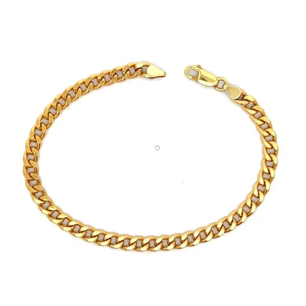 14k Yellow Gold 5mm Curb Link Bracelet Image 2 Arezzo Jewelers Elmwood Park, IL