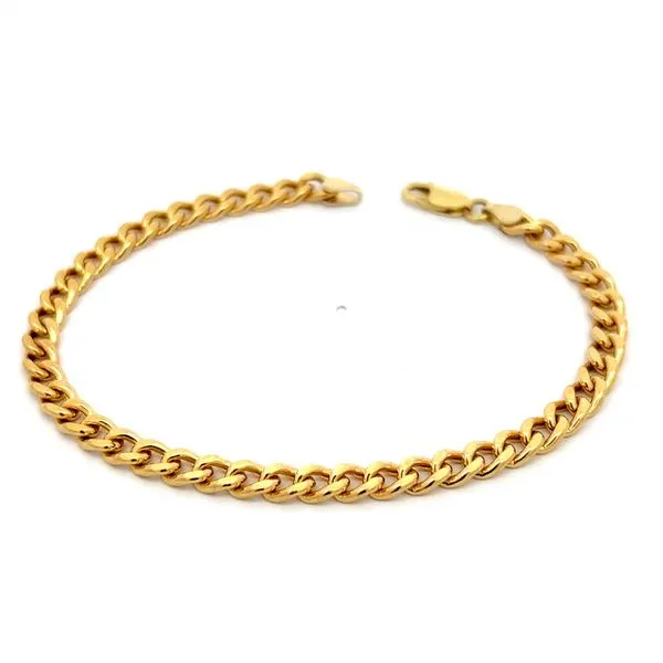 14k Yellow Gold 5mm Curb Link Bracelet Image 3 Arezzo Jewelers Elmwood Park, IL