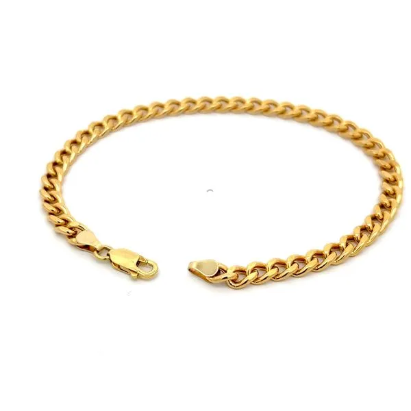 14k Yellow Gold 5mm Curb Link Bracelet Image 4 Arezzo Jewelers Elmwood Park, IL