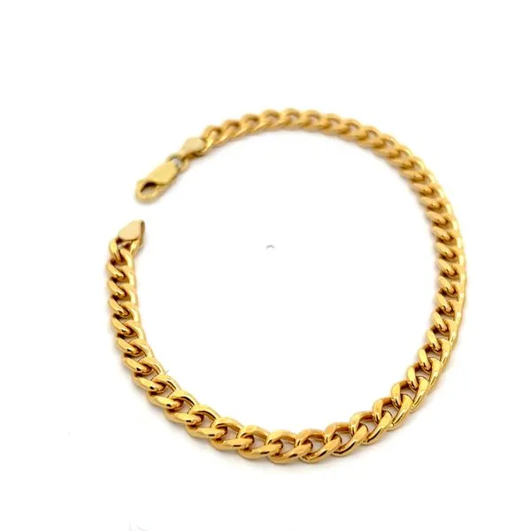 14k Yellow Gold 5mm Curb Link Bracelet Image 5 Arezzo Jewelers Elmwood Park, IL