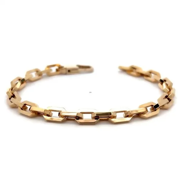 14K Yellow Gold 6mm Fancy Cable Link Bracelet Image 3 Arezzo Jewelers Elmwood, IL