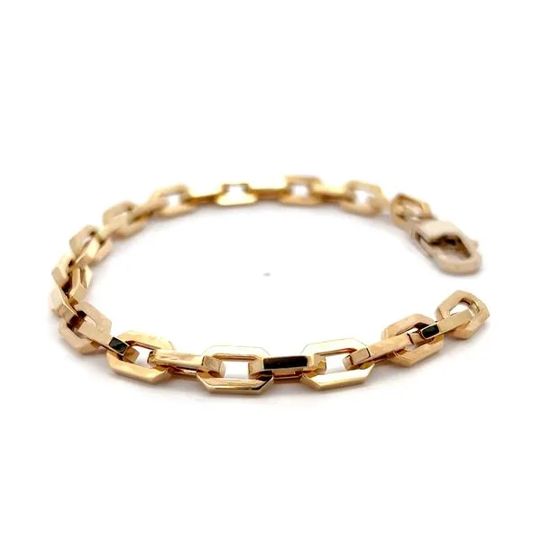 14K Yellow Gold 6mm Fancy Cable Link Bracelet Image 4 Arezzo Jewelers Elmwood, IL