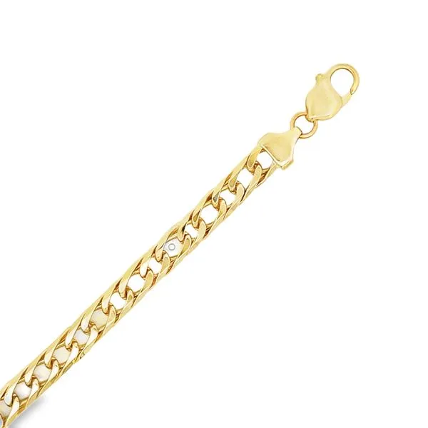 14k Yellow Gold 7.5mm Double Curb Link Bracelet Image 2 Arezzo Jewelers Elmwood Park, IL