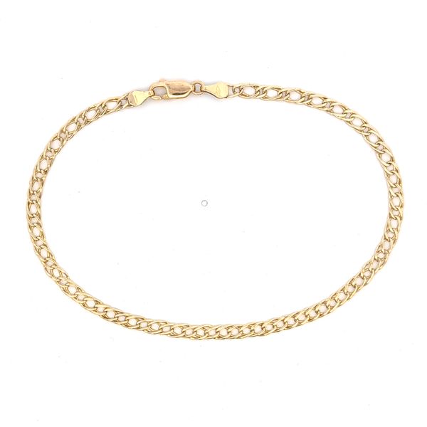 14k Yellow Gold 3.65mm Tiger Eye Link Bracelet - 8.5