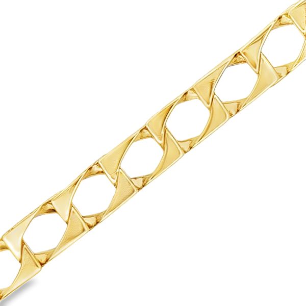 14K Yellow Gold 8mm Solid Link Bracelet Image 2 Arezzo Jewelers Elmwood Park, IL
