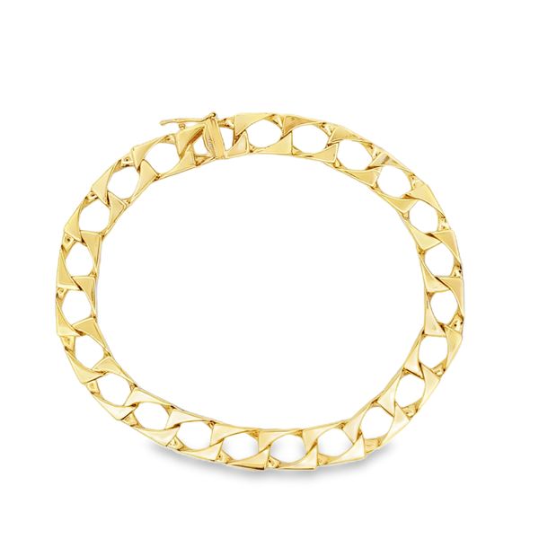 14K Yellow Gold 8mm Solid Link Bracelet Arezzo Jewelers Elmwood Park, IL