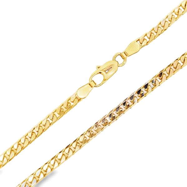 8K Yellow Gold 3mm Curb Bracelet - 7.5