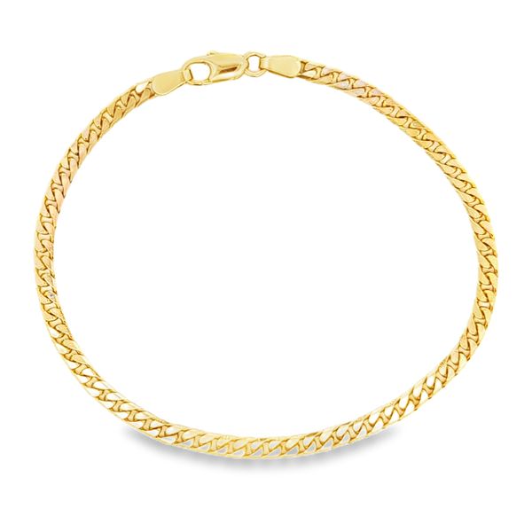 8K Yellow Gold 3mm Curb Bracelet - 7.5