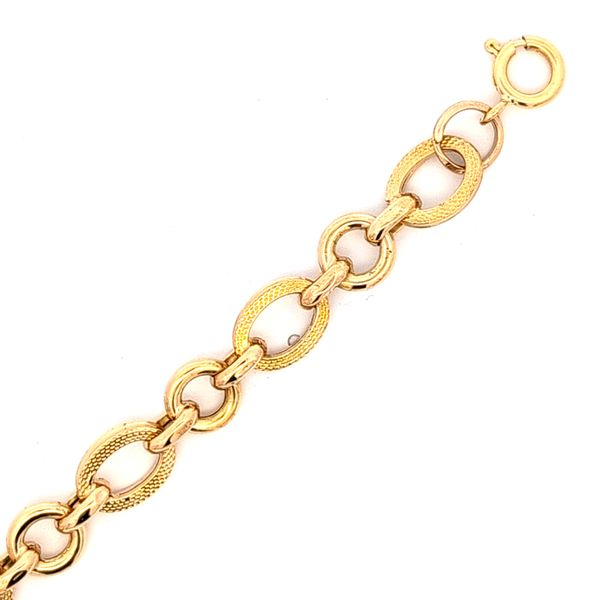 18 Karat Yellow Gold Italian Fancy Link Bracelet Image 2 Arezzo Jewelers Elmwood Park, IL