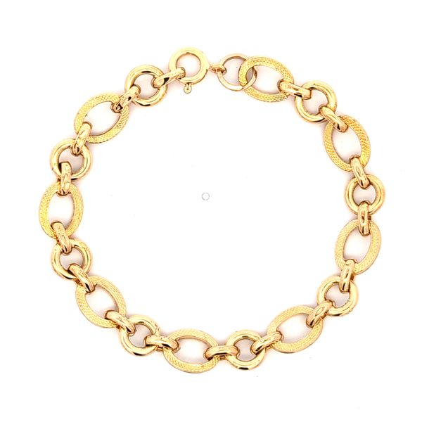 18 Karat Yellow Gold Italian Fancy Link Bracelet Arezzo Jewelers Elmwood Park, IL