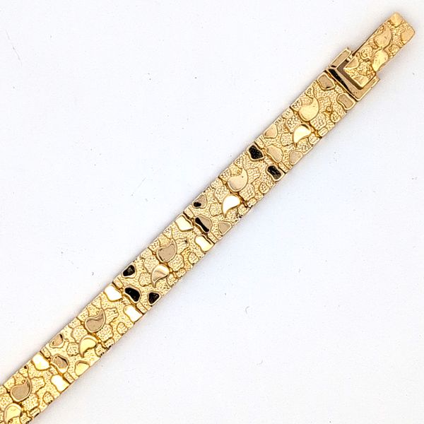 14 Karat Yellow Gold 7.5mm Nugget Link Bracelet Arezzo Jewelers Elmwood Park, IL