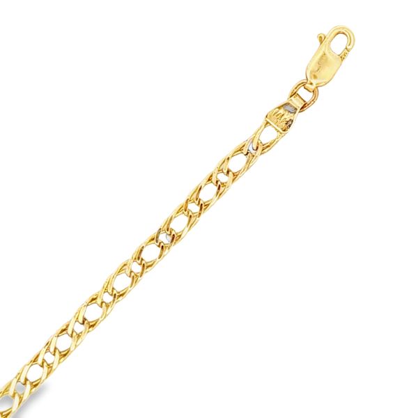 14 Karat Yellow Gold 3.65mm Tiger Eye Link Bracelet Image 2 Arezzo Jewelers Elmwood Park, IL