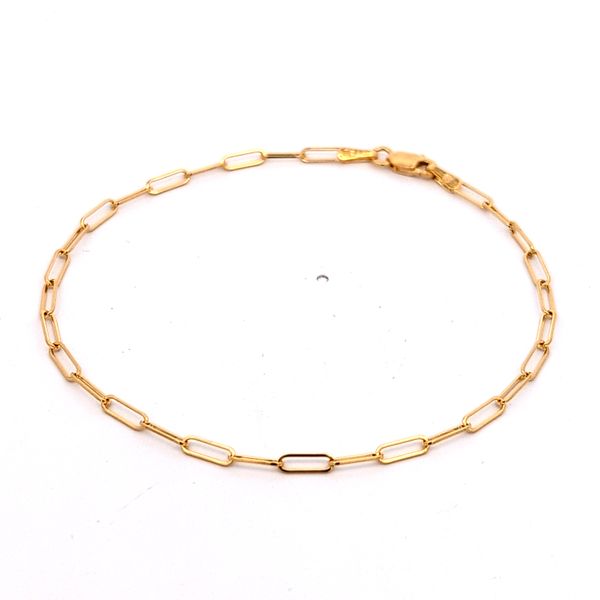 14 Karat Yellow Gold 2.15mm Paperclip Link Bracelet Image 2 Arezzo Jewelers Elmwood Park, IL