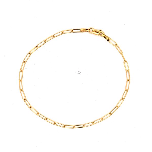 14 Karat Yellow Gold 2.15mm Paperclip Link Bracelet Arezzo Jewelers Elmwood Park, IL