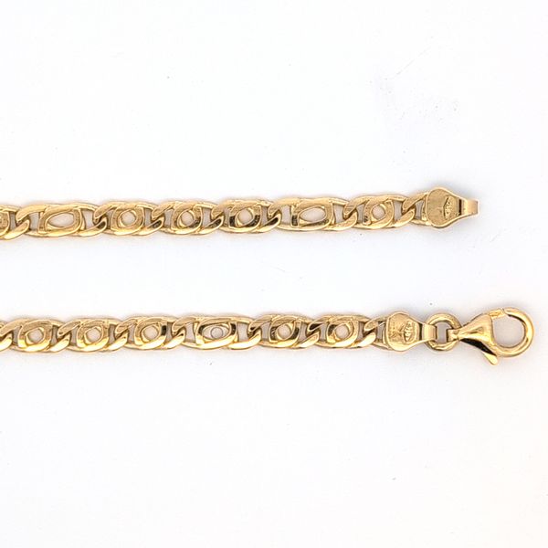 18K Yellow Gold 4.25mm Tiger Eye Link Bracelet - 8.25