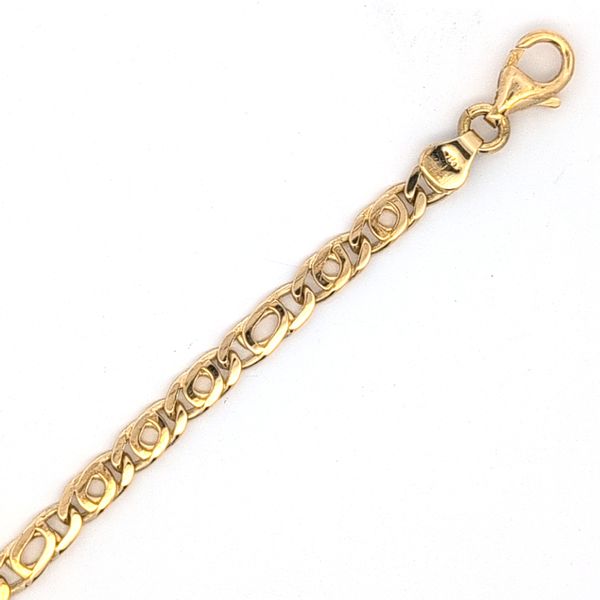18K Yellow Gold 4.25mm Tiger Eye Link Bracelet - 8.25