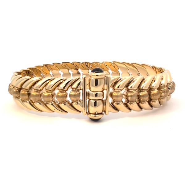 Chiampesan 18 Karat Yellow Gold Fancy Link Cabochon Ruby Bracelet Image 2 Arezzo Jewelers Elmwood Park, IL