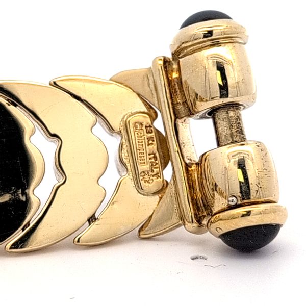 Chiampesan 18 Karat Yellow Gold Fancy Link Cabochon Ruby Bracelet Image 4 Arezzo Jewelers Elmwood Park, IL