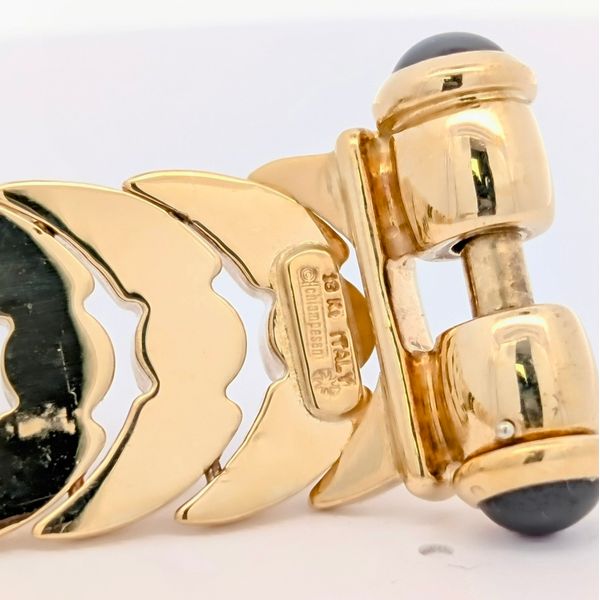 Chiampesan 18 Karat Yellow Gold Fancy Link Cabochon Ruby Bracelet Image 5 Arezzo Jewelers Elmwood Park, IL