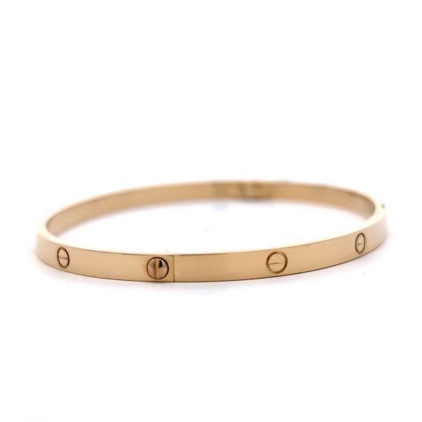18 Karat Yellow Gold Small LOVE Bangle Bracelet - 19cm Image 2 Arezzo Jewelers Elmwood Park, IL