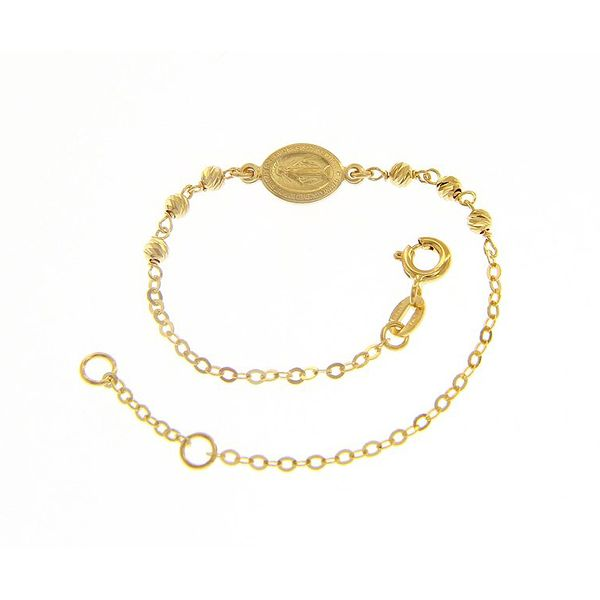 18k Gold Miraculous Mary Children's Bracelet, 6