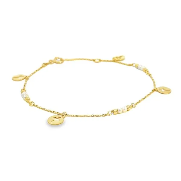 14K Yellow Gold Petite Religious Bracelet Image 2 Arezzo Jewelers Elmwood Park, IL