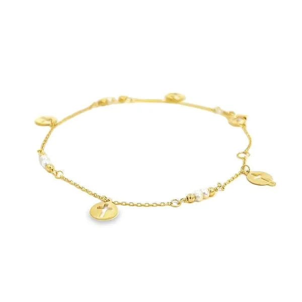 14K Yellow Gold Petite Religious Bracelet Image 3 Arezzo Jewelers Elmwood Park, IL