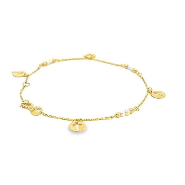 14K Yellow Gold Petite Religious Bracelet Image 5 Arezzo Jewelers Elmwood Park, IL