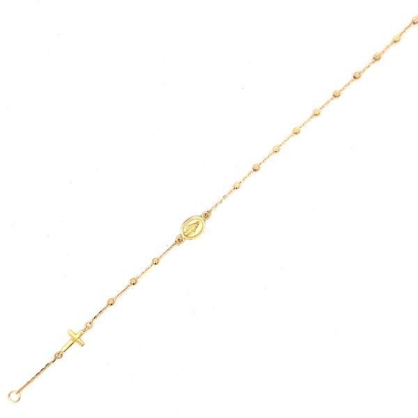 14 Karat Yellow Gold Beaded Religious Bracelet Image 2 Arezzo Jewelers Elmwood Park, IL