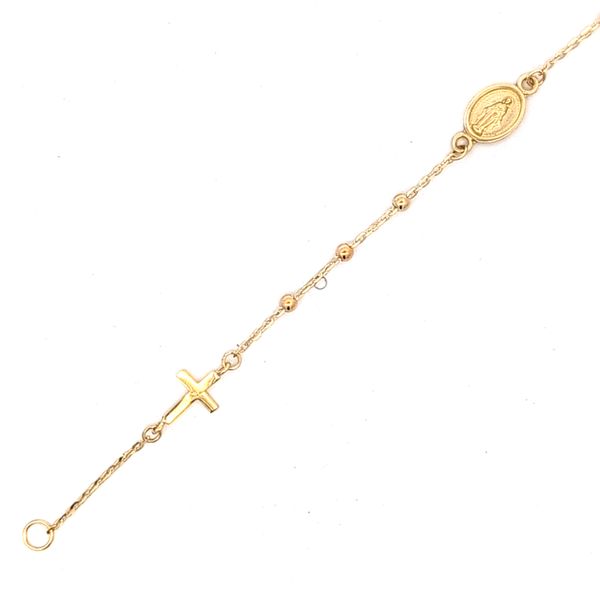 14 Karat Yellow Gold Beaded Religious Bracelet Image 3 Arezzo Jewelers Elmwood Park, IL