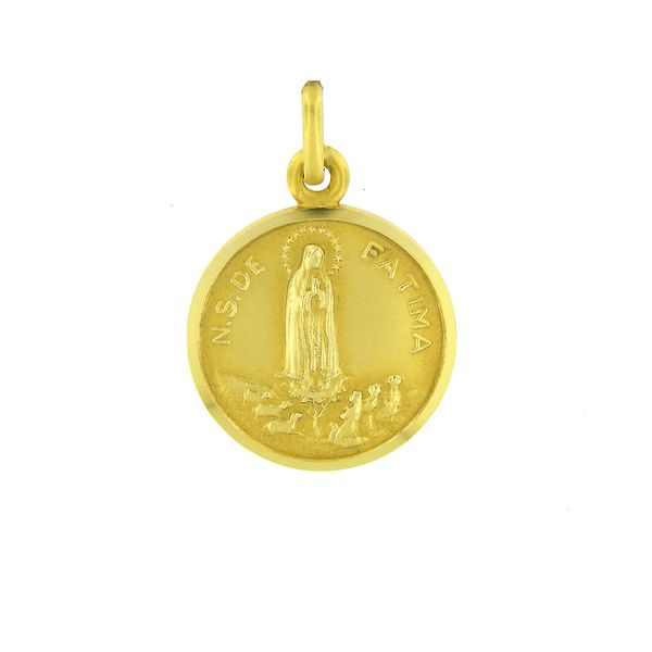 18k Gold Our Lady of Fatima Medal Arezzo Jewelers Elmwood Park, IL