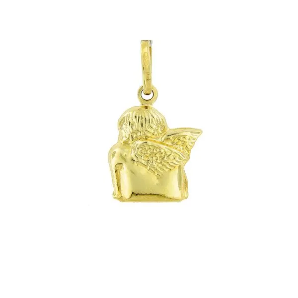 18k 3D Puffed Guardian Angel Medal Image 2 Arezzo Jewelers Elmwood Park, IL